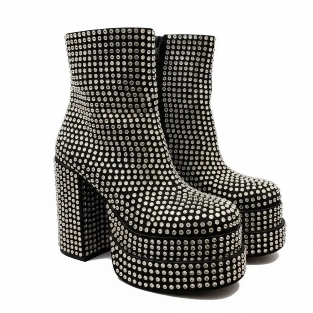 Steve Madden Cobra Platform Rhinestone Boots